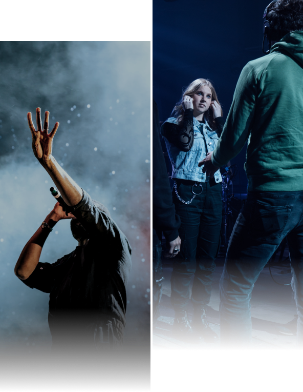 Image of unknown Artist on stage and of support act at Davina Michelle show